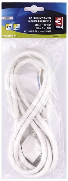 Napájací kábel EMOS Flexo šnúra PVC 3× 1,5 mm2; 3 m, biela ...
