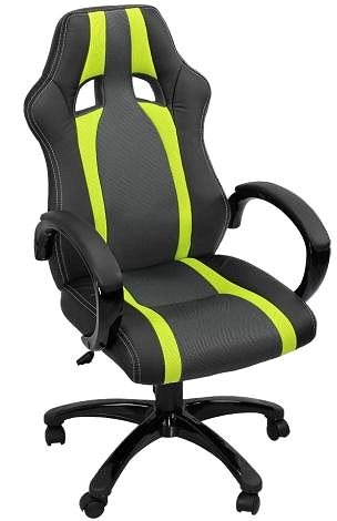 Office Armchair HAWAJ green/black with stripes Lateral view