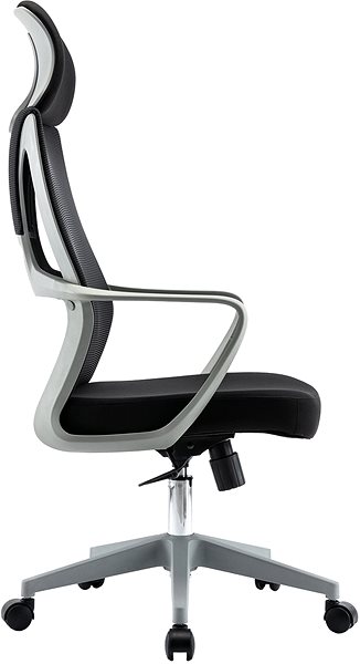 Bürostuhl HAWAJ C9011A - Schreibtischstuhl - schwarz/grau Seitlicher Anblick