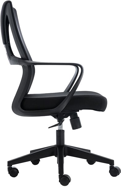 Bürostuhl HAWAJ C9011B - Schreibtischstuhl - schwarz/schwarz Seitlicher Anblick