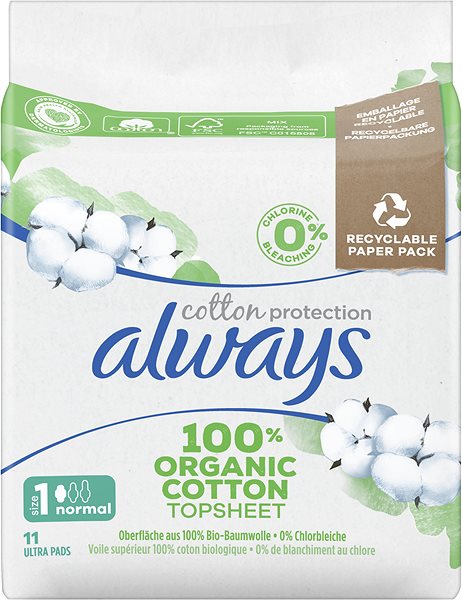 Menštruačné vložky ALWAYS Cotton Protection Ultra Normal 11 ks ...