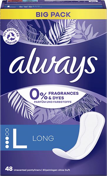 Menštruačné vložky ALWAYS Daily Protect Long 0% vôňa a farbív 48 ks ...