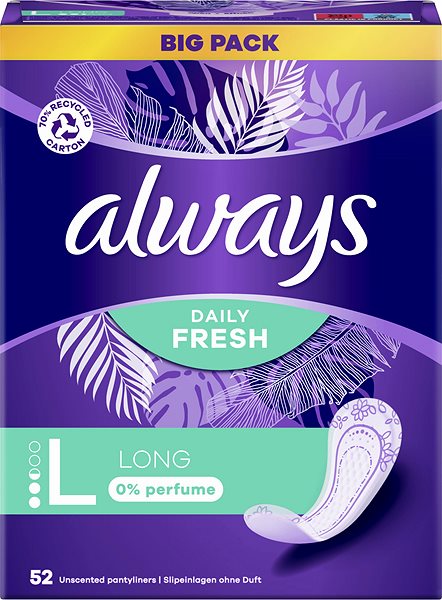 Menštruačné vložky ALWAYS Daily Fresh Long 0 % parfemace 52 ks ...