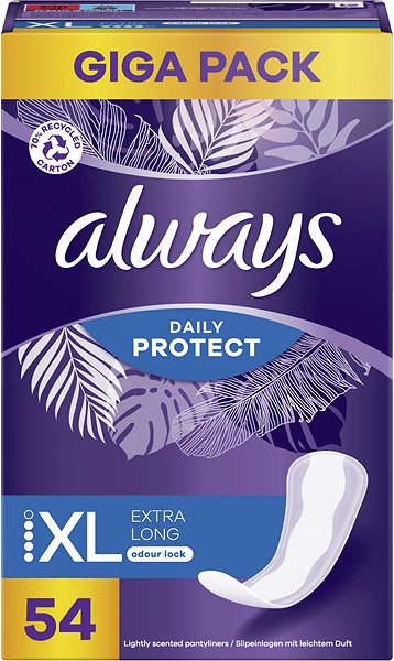 Menštruačné vložky ALWAYS Daily Protect Extra Long zabraňujú zápachu 54 ks ...