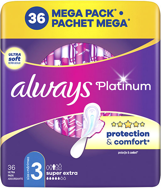 Menštruačné vložky ALWAYS Platinum Super Extra 36 ks ...