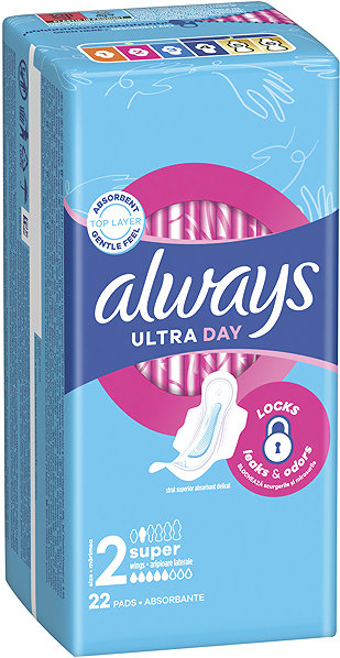 Egészségügyi betét ALWAYS Ultra Day Super, 88 darab ...