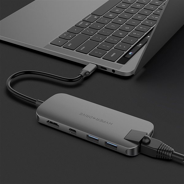 Port Replicator HyperDrive SLIM USB-C Hub - Space Grey Lifestyle