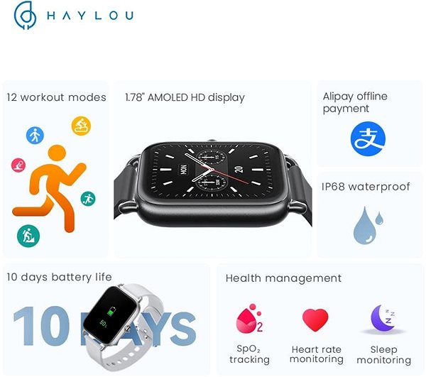 Smart Watch Haylou RS4 LS12 Black Features/technology