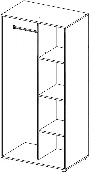 Nejlevnější nábytek GEBROULAZ 2D combination wardrobe, white.