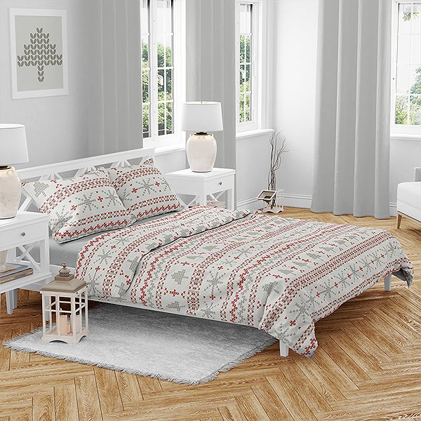 Kaptan cotton bedding set Červená zima 140×200, 70×90cm