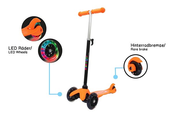 Roller Jamara KickLight Scooter orange Jellemzők/technológia