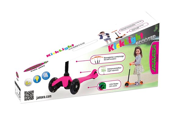 Roller Jamara KickLight Scooter pink Csomagolás/doboz