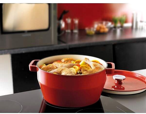 Pot Pyrex Slow Cook Casserole with lid 6,8 l, red ...