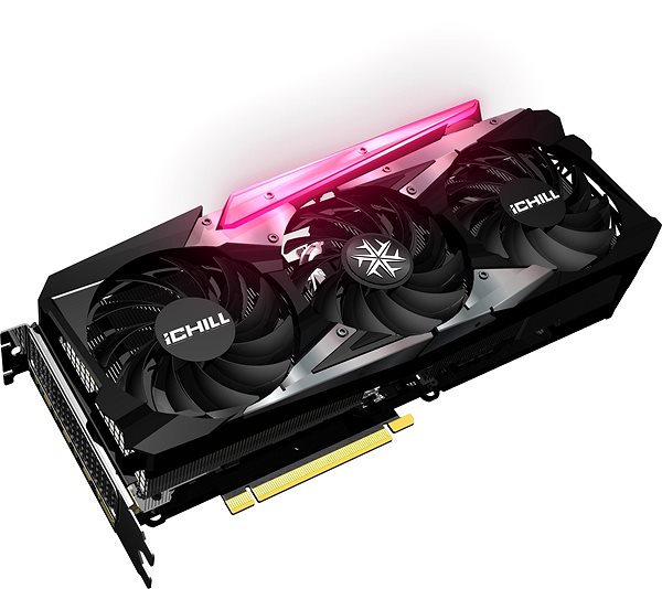 Graphics Card Inno3D GeForce RTX 3060 Ti iCHILL X3 RED LHR Lateral view