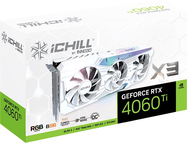 Grafická karta Inno3D GeForce RTX 4060 Ti iChill X3 8G White ...