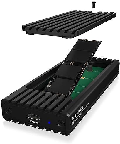 Externes Festplattengehäuse ICY BOX IB-1917M-C32 USB 3.2 Gen 2x2 externes Gehäuse für M.2 NVME SSD ...