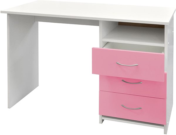 Písací stôl IDEA nábytok Písací stôl 44 ružová/biela ...
