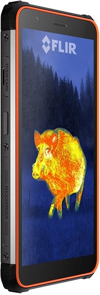 Mobiltelefon Blackview GBV6600 Pro Thermo narancssárga Oldalnézet
