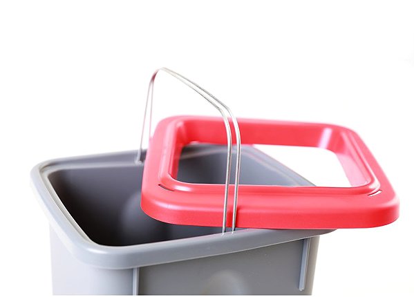 Rubbish Bin Igotrend, 713004 Sorted waste bin 20 L, FIT BIN grey/red ...