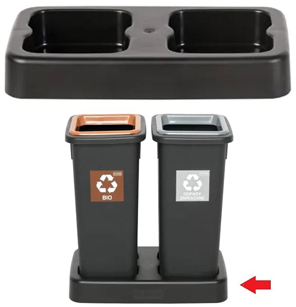 Rubbish Bin Igotrend, 714005 Sorted waste bin 20 L, FIT BIN black/grey ...