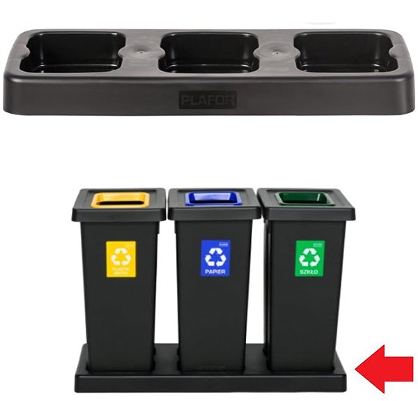 Rubbish Bin Igotrend, 720006 Sorted waste bin 53 l, FIT BIN black/brown ...