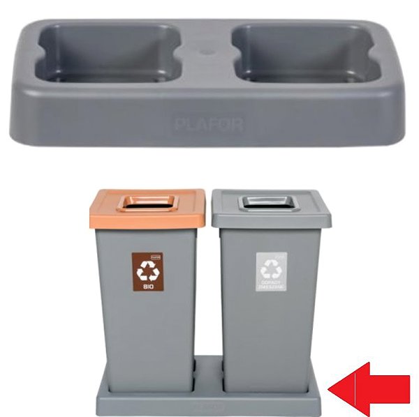 Rubbish Bin Igotrend, 723002 Sorted waste bin 75 L, FIT BIN grey/green ...