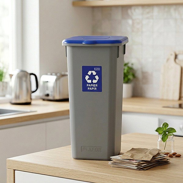 Mülleimer Igotrend Abfalltrennbehälter 53 l FLAP BIN grau/blau Lifestyle