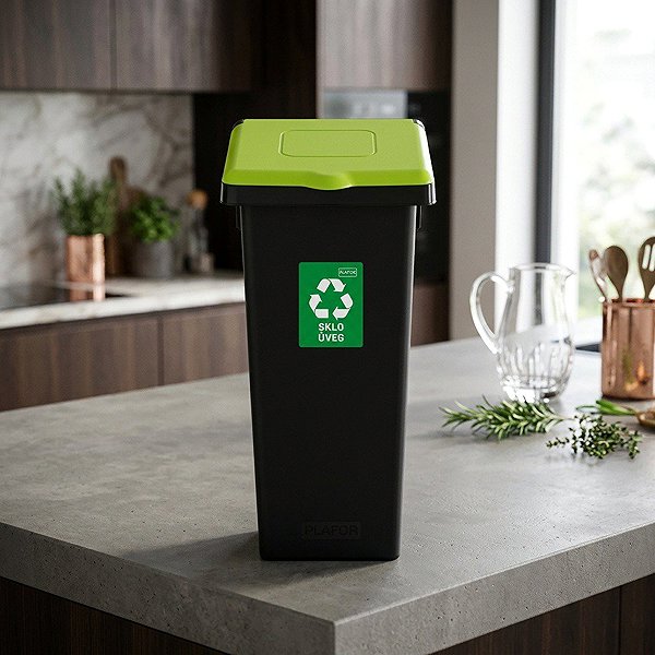 Mülleimer Igotrend Abfalltrennbehälter 53 FLAP BIN schwarz/grün Lifestyle