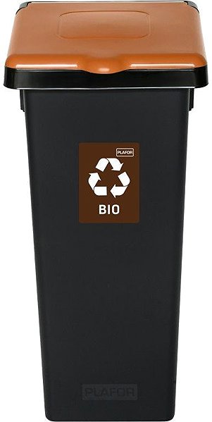 Rubbish Bin Igotrend Waste separation bin 53 l FLAP BIN black/brown PLA