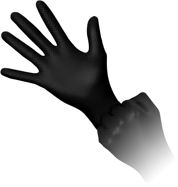 Pracovné rukavice AURELIA (BoldMAX) pracovné čierne rukavice (50 ks) – NITRIL XXL ...