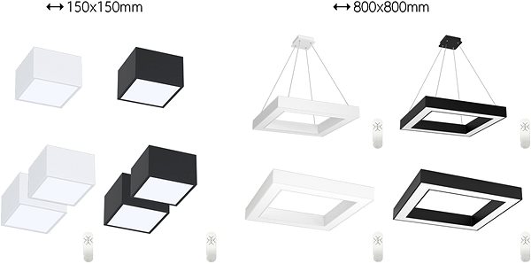 Ceiling Light Immax NEO CANTO Smart ceiling light 80x80cm 60W black Zigbee 3.0 Features/technology