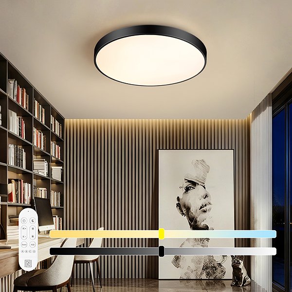 Stropné svetlo IMMAX NEO LITE SEMPLICU Smart, čierne, 60 cm 60W 4500 lm Tuya WiFi BEACON .