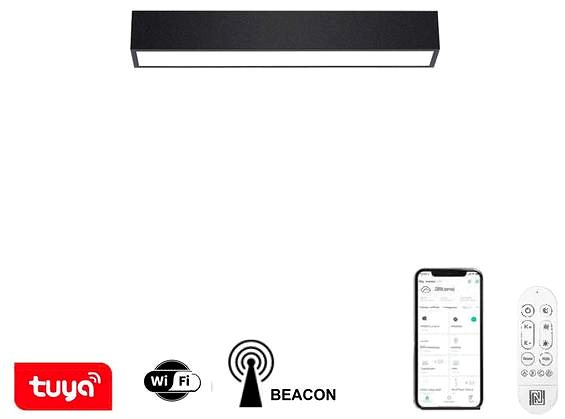Ceiling Light IMMAX NEO LITE LUNGO Smart, Black, 58 cm 20W 1520lm Tuya WiFi BEACON ...