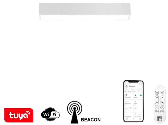 Ceiling Light IMMAX NEO LITE LUNGO Smart, White, 58 cm 20W 1520lm Tuya WiFi BEACON ...