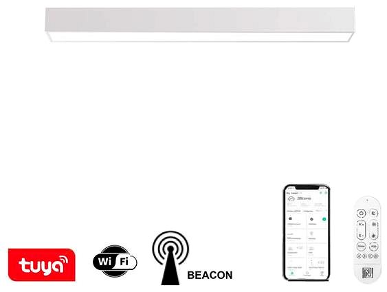 Ceiling Light IMMAX NEO LITE LUNGO Smart, White, 90 cm 29W 2204lm Tuya WiFi BEACON ...