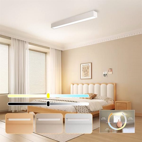 Ceiling Light IMMAX NEO LITE LUNGO Smart, White, 90 cm 29W 2204lm Tuya WiFi BEACON ...