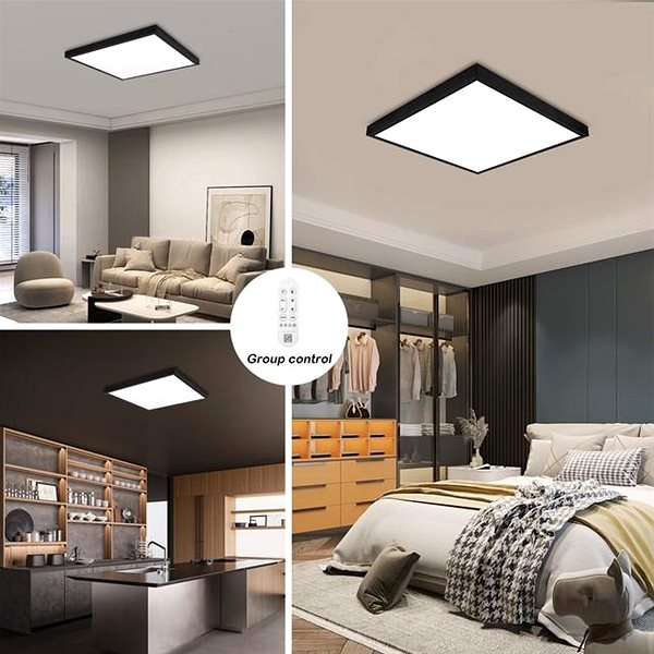 Deckenleuchte IMMAX NEO LITE FRAME Smart 60 × 60 cm, IP44, CCT, WiFi, Tuya, BEACON schwarz ...