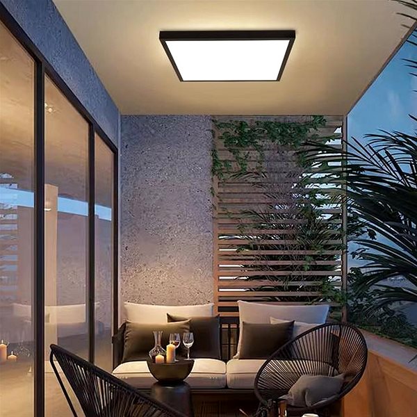 Deckenleuchte IMMAX NEO LITE FRAME Smart 60 × 60 cm, IP44, CCT, WiFi, Tuya, BEACON schwarz ...