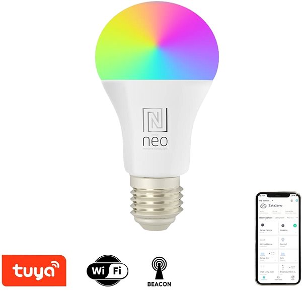 LED žárovka IMMAX NEO LITE Smart E27 14W RGB+CCT, stmívatelná, WiFi, Beacon ...