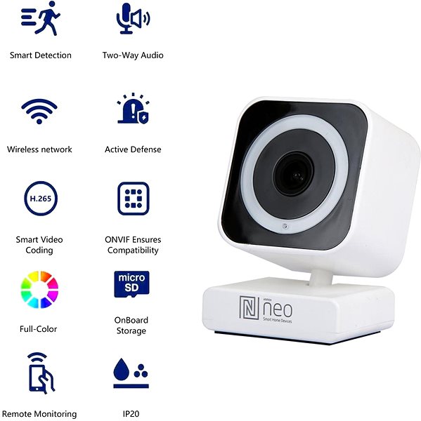 IP kamera IMMAX NEO LITE Smart Security vnitřní LITTLE CUBE, WiFi 2,4GHz, 3MP, ONVIF ...