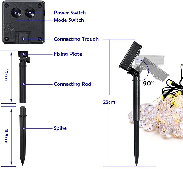 Lichterkette IMMAX DROP solar, 100x LED, 10 m, IP65, warmweiß ...