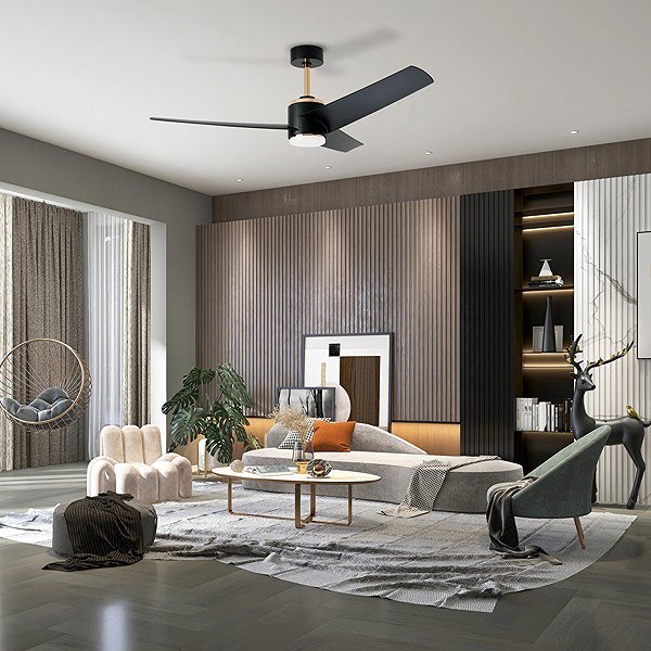 IMMAX NEO LITE BEAUTY Smart LED ceiling light with fan, Tuya WiFi, rose gold/black .