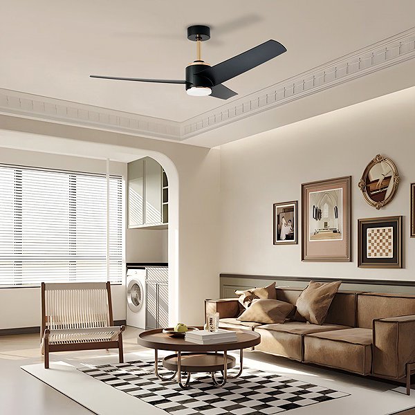 IMMAX NEO LITE BEAUTY Smart LED ceiling light with fan, Tuya WiFi, rose gold/black .