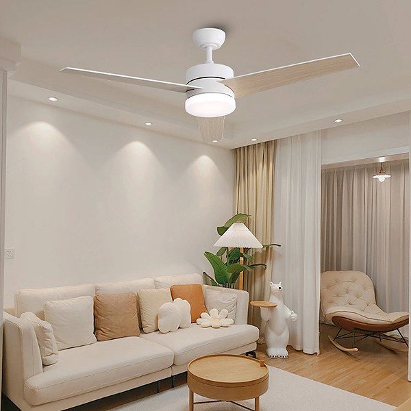 IMMAX NEO LITE VARIABLE Smart LED Ceiling Light with Tuya WiFi Fan, Black/Wood Decor .