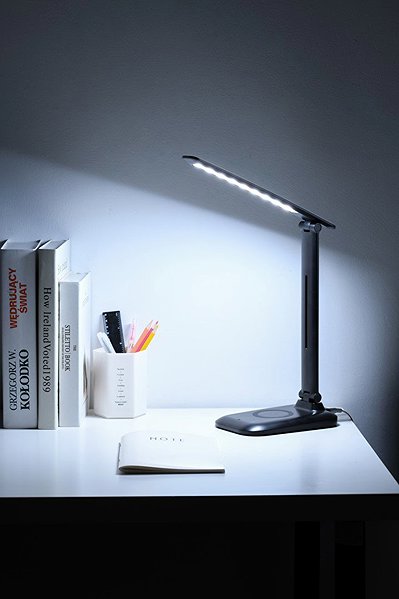 Tischlampe IMMAX LUMI LED mit kabellosem Qi-Laden, schwarz ...