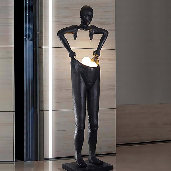 Állólámpa Immax SILUETTE Human Houdini 185 cm szobor - állólámpa, üvegszálas, fekete, 4× G9 ...