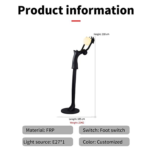 Stehlampe IMMAX SILUETTE Human Girl 210 cm Statue - Stehleuchte, Schwarz, Galsfaser, 1xE27 ...