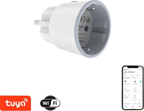 Okos konnektor Immax NEO LITE Smart beltéri konnektor EU, WiFi, 3680W Távirányító