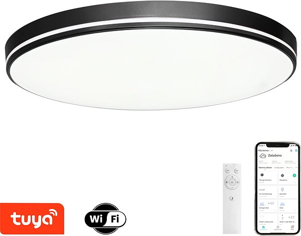 Stropné svietidlo Immax NEO LITE AREAS Smart Smart stropné svietidlo 40cm, 24W čierne Tuya Wi-Fi Vlastnosti/technológia