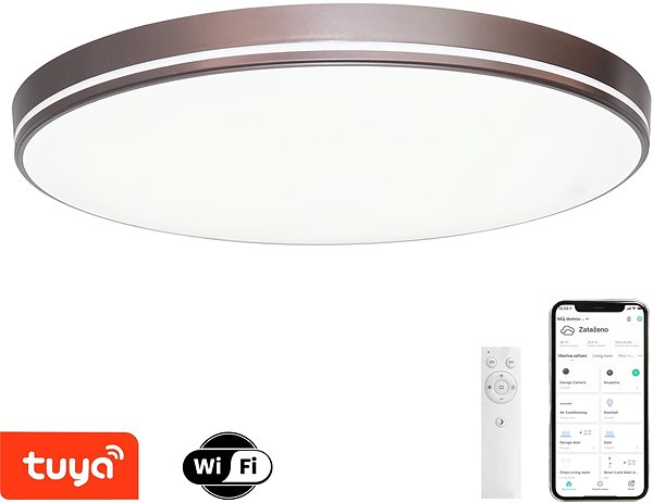 Ceiling Light Immax NEO LITE AREAS Smart ceiling light 51cm, 48W coffee Tuya Wi-Fi Features/technology